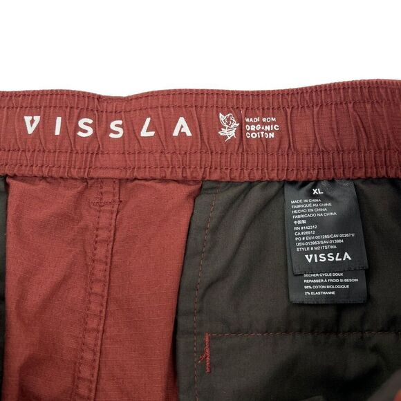 VISSLA Men's The Wall Eco 18.5" Walkshort Organic Cotton Blend Brick XL - Picture 8 of 13